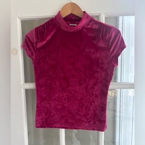 Pink velvet top. Size S